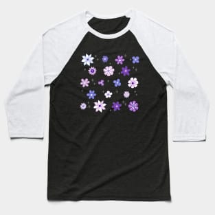 Lilac Woods Floral Pattern Baseball T-Shirt